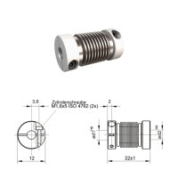 Balgkupplung BK1222-BK - 2mm/2mm