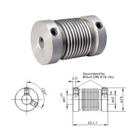 Balgkupplung BK1522-XS - 2mm/6mm