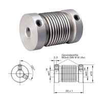 Balgkupplung BK1525-XS - 2mm/5mm