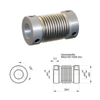 Balgkupplung BK2029-XS - 4mm/4mm