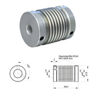 Balgkupplung BK1929-XS - 3mm/4mm