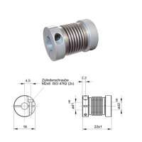 Balgkupplung BK1622-XK - 2mm/2mm