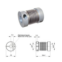 Balgkupplung BK1624-XKV mit Sonderbohrung