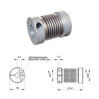 Balgkupplung BK1627-XK - 2mm/2mm