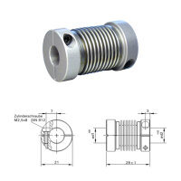 Balgkupplung BK2129-XK - 4mm/4mm