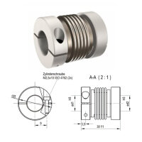 Balgkupplung BK2530-XK - 6mm/6mm