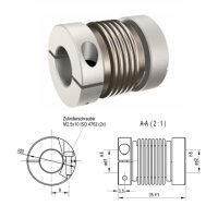 Balgkupplung BK2535-XK - 6mm/6mm