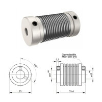 Nickelbalgkupplung BK2533-NS - 6mm/6mm