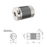 Nickelbalgkupplung BK1733-NK - 3mm/4mm