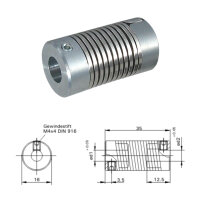 Federkupplung FK1635-ZS - 4mm/4mm