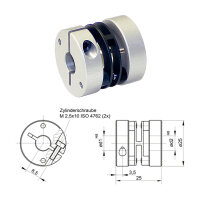 Federscheibenkupplung FS2525-KK - 5mm/5mm