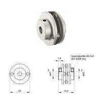 Federscheibenkupplung FS2016-XS - 2mm/2mm