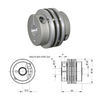 Federscheibenkupplung FS3832-XK - 9.5mm/10mm
