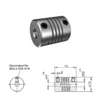 Wendelkupplung WK1015-AS - 2mm/2mm