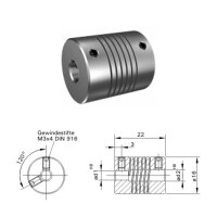 Wendelkupplung WK1622-AS - 3mm/3mm