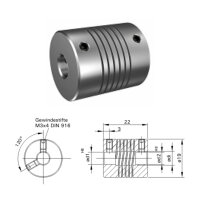 Wendelkupplung WK1922-AS mit Sonderbohrung