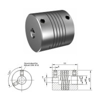 Wendelkupplung WK2532-AS - 6mm/8mm