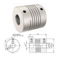 Wendelkupplung WK3038-AS mit Sonderbohrung