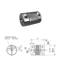 Wendelkupplung WK1215-AK - 3mm/3mm