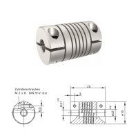 Wendelkupplung WK1625-AK - 2mm/2mm