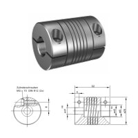 Wendelkupplung Edelstahl WK2532-XK - 10mm/10mm