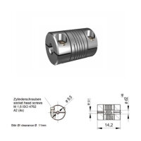 Schwerlast Wendelkupplung 3-gaengig WK1014-3AK - 2mm/3mm