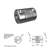 Schwerlast Wendelkupplung 3-gaengig WK1319-3AK - 3mm/4mm