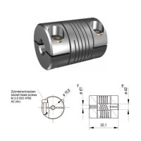 Schwerlast Wendelkupplung 3-gaengig WK1620-3AK - 3mm/6mm