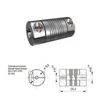 Schwerlast Wendelkupplung 6-gaengig WK1323-6AK - 5mm/5mm