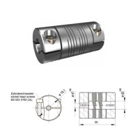 Schwerlast Wendelkupplung 6-gaengig WK1625-6AK - 3mm/6mm