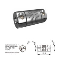 Schwerlast Wendelkupplung 6-gaengig WK1927-6AK - 9.5mm/9.5mm