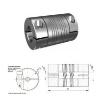 Schwerlast Wendelkupplung 6-gaengig WK3258-6AK - 10mm/10mm