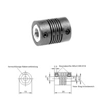 Stegkupplung SK1520-PS - 2mm/2mm