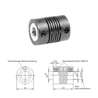 Stegkupplung SK2224-PS - 4mm/4mm