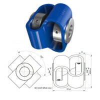 Doppelschlaufenkupplung Edelstahl DK5658-PSX - 12mm/14mm