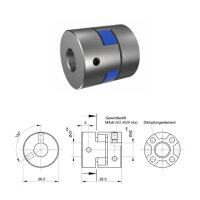 Klauenkupplung KK1500-AS-80 - 6mm/14mm