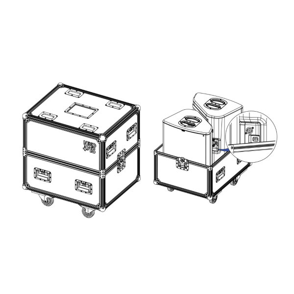 FLIGHT CASE FOR 2 X P15